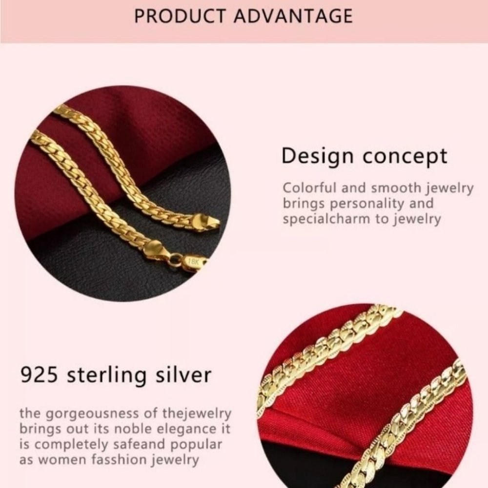 new Gold filled 5MM snake unisex Necklace - Picture 6 of 7